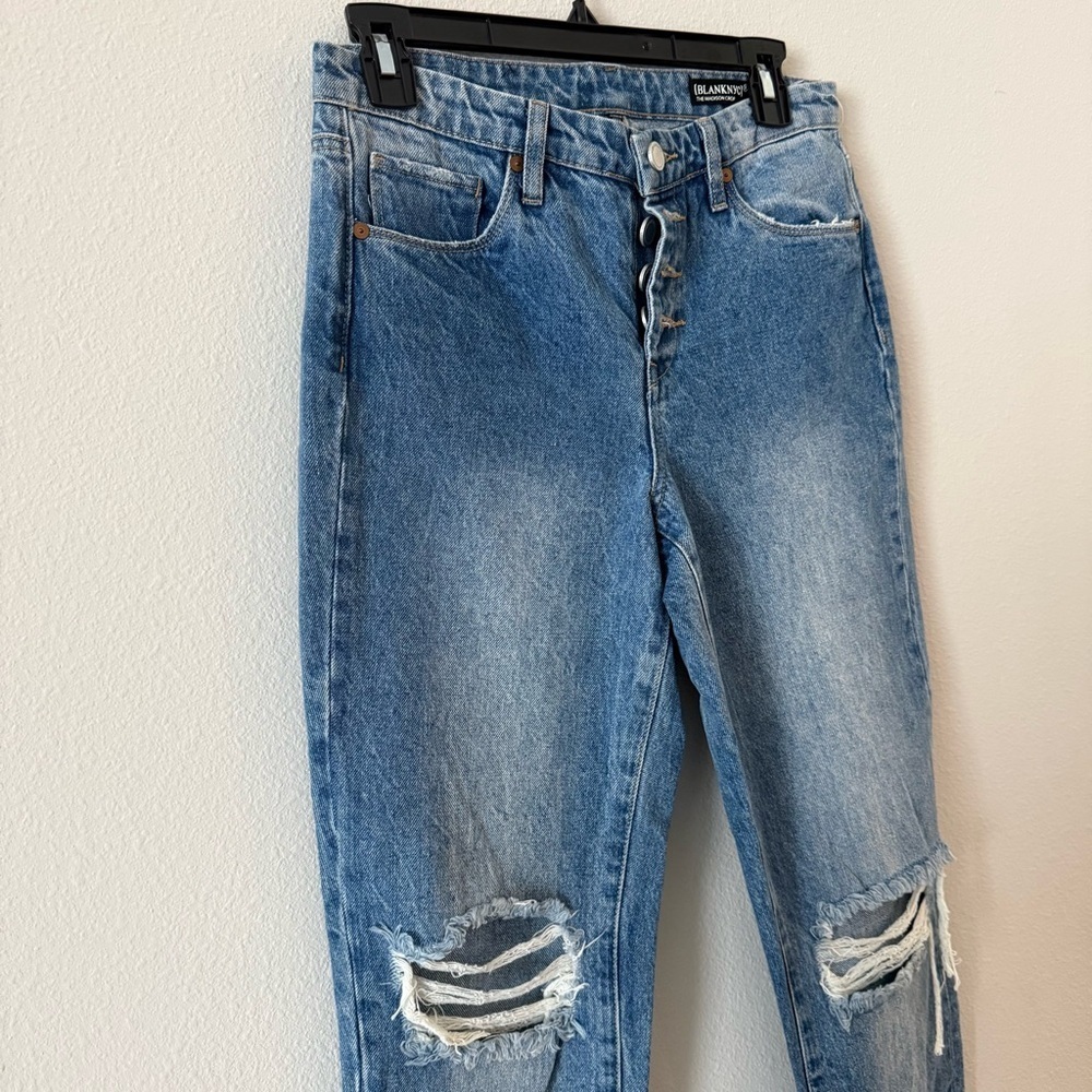 Blank NYC The Madison Crop high Rise Distressed Women's Jeans Button Fly 26 - Picture 2 of 8